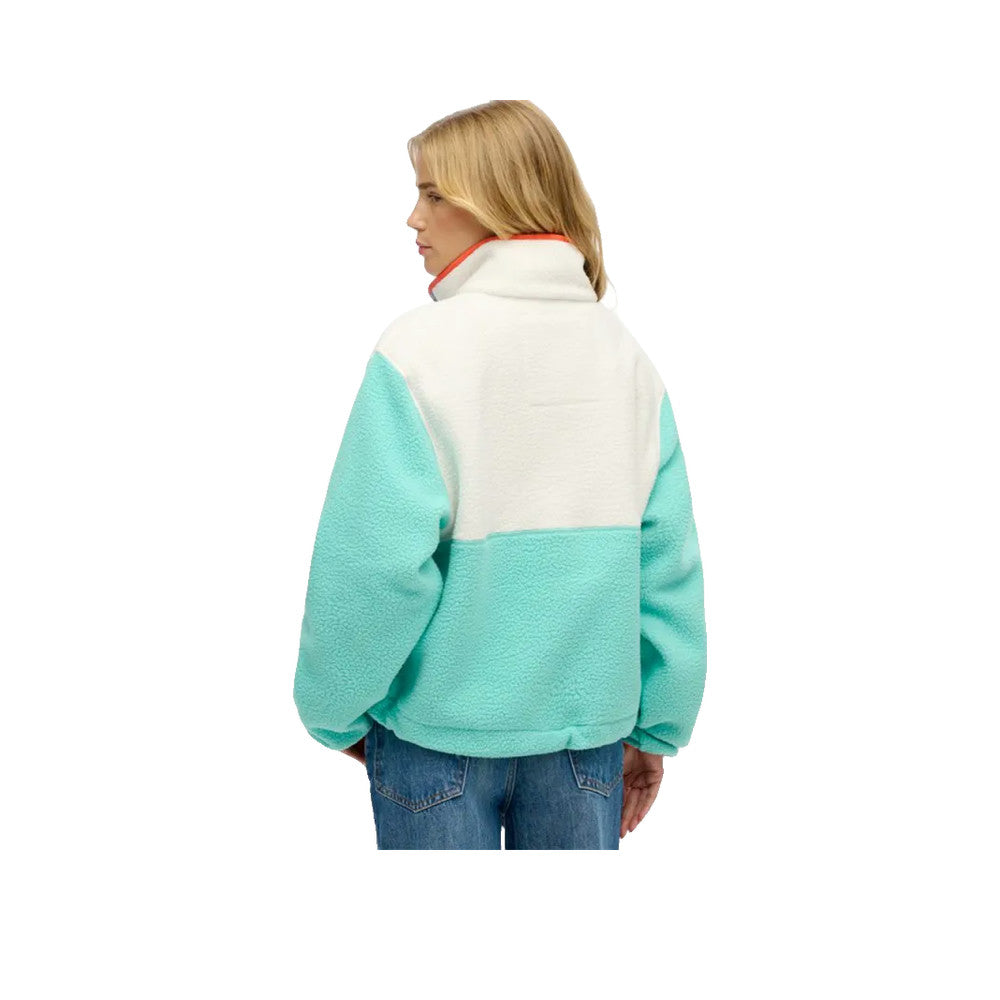 Superdry Colour Block - Pull Polaire Femme Turquoise