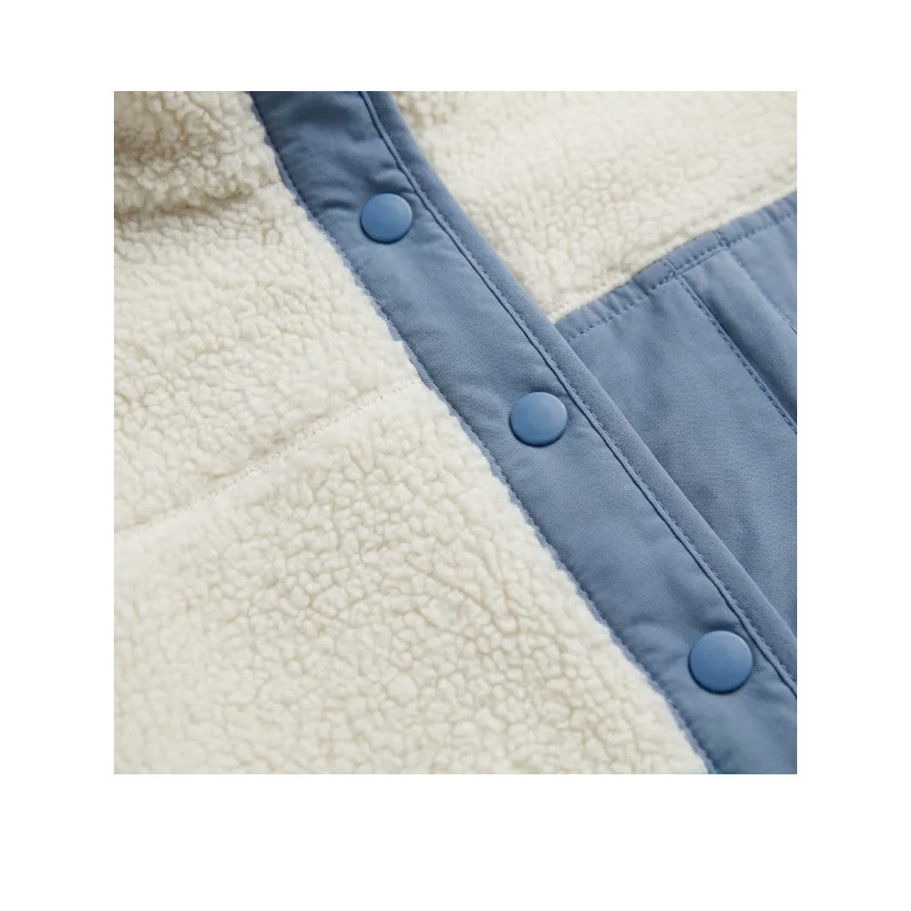 Superdry Colour Block - Veste Polaire Femme Blanc Cassé