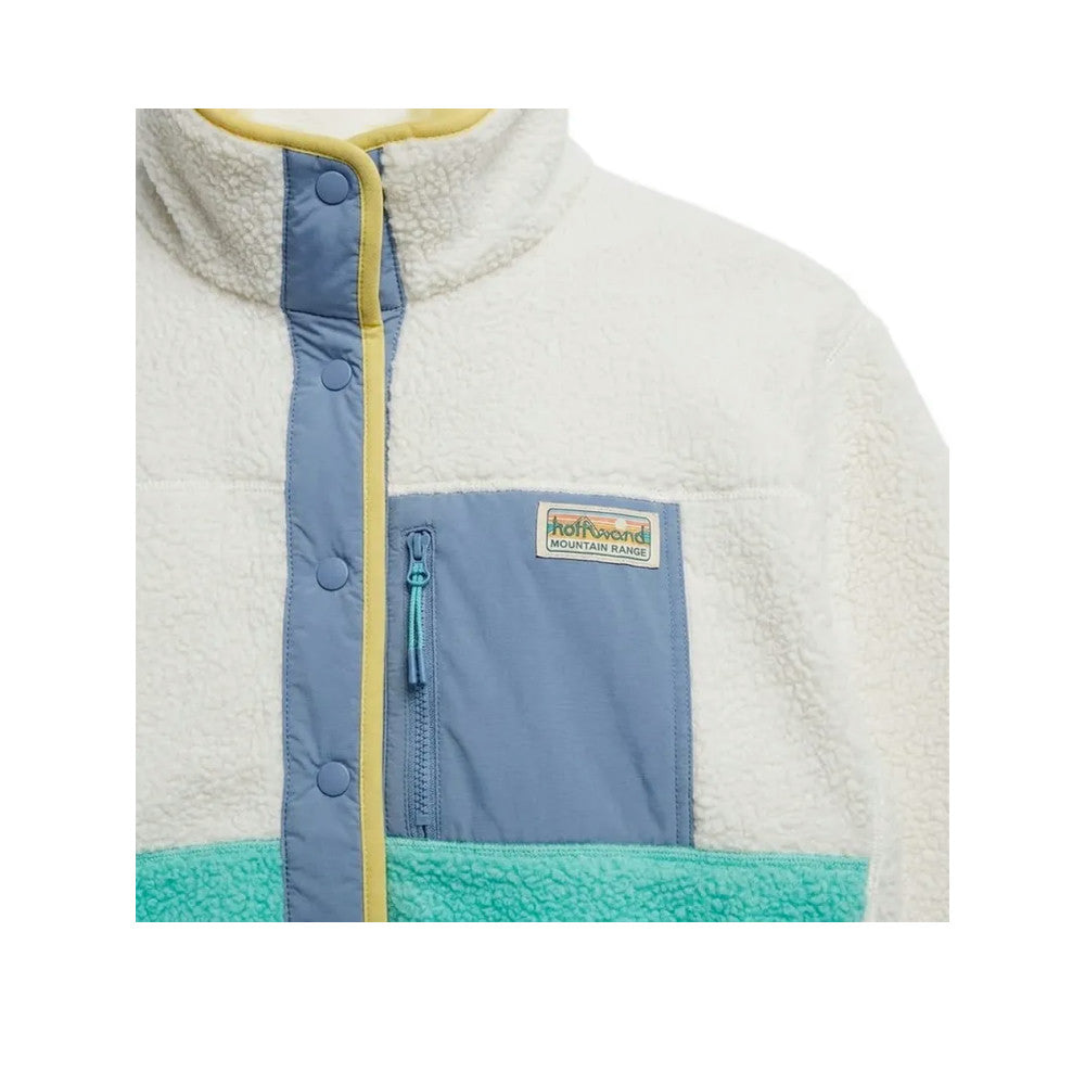 Superdry Colour Block - Veste Polaire Femme Blanc Cassé