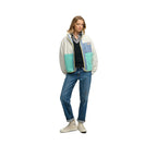 Superdry Colour Block - Veste Polaire Femme Blanc Cassé