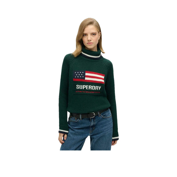 Superdry Americana - Pull Femme Vert