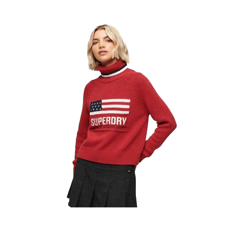 Superdry Americana Knit - Pull Femme Rouge