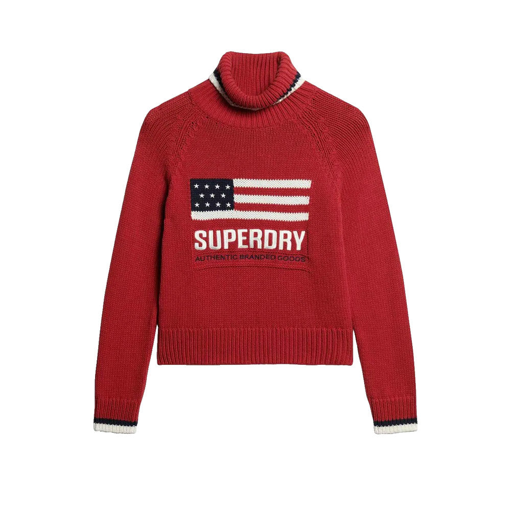 Superdry Americana Knit - Pull Femme Rouge