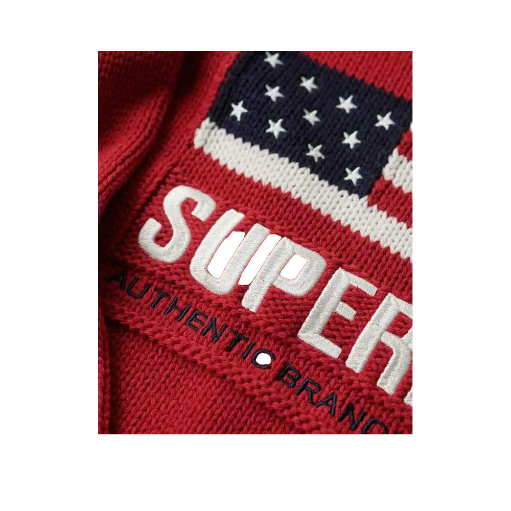 Superdry Americana Knit - Pull Femme Rouge