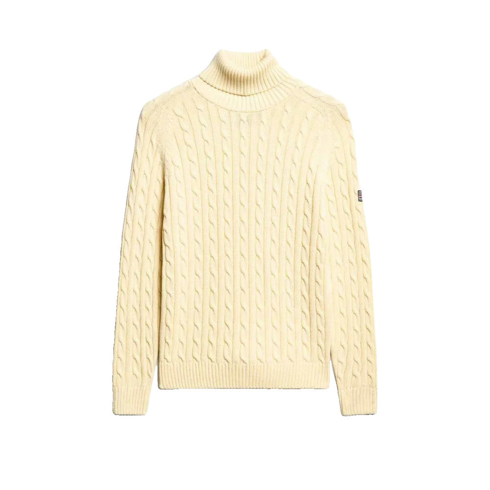 Superdry Twisted Knit Roll Neck – Pullover Damen Beige