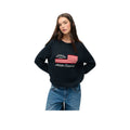 Superdry Slouchy Cable Flag - Jersey Mujer Azul Marino