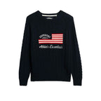 Superdry Slouchy Cable Flag - Jersey Mujer Azul Marino