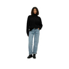 Superdry Cable Knit Roll Neck - Striktrøje til damer Sort