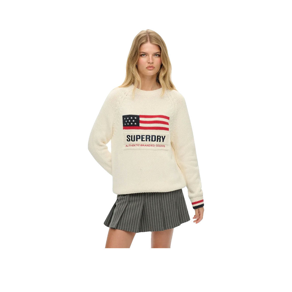 Superdry Americana Crew Knit - Striktrøje til damer Beige