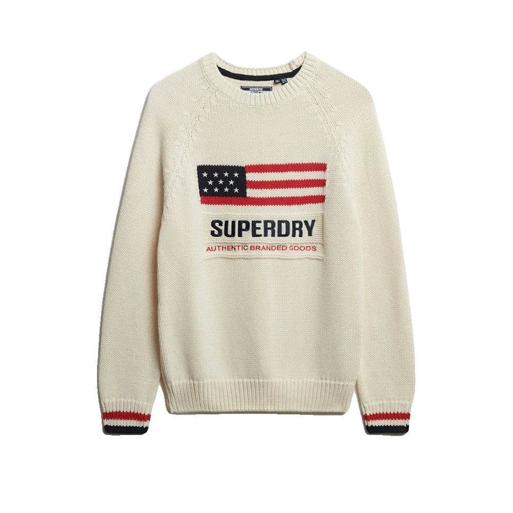 Superdry Americana Crew Knit - Striktrøje til damer Beige