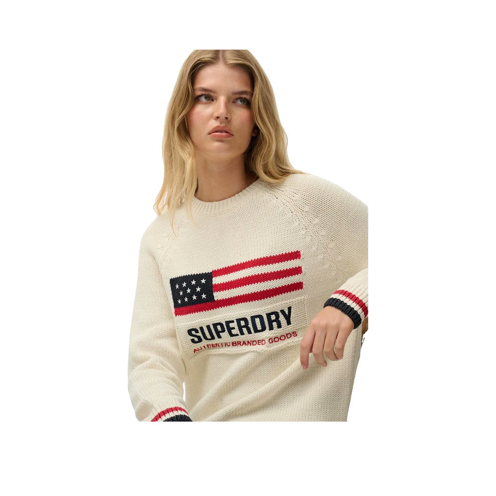 Superdry Americana Crew Knit - Striktrøje til damer Beige