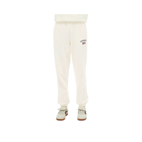 Superdry Ath Ess Boyfriend - Pantaloni da jogging Donna Bianco