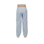 Superdry Striped Cotton Elastic Pants - Broek voor dames Blauw
