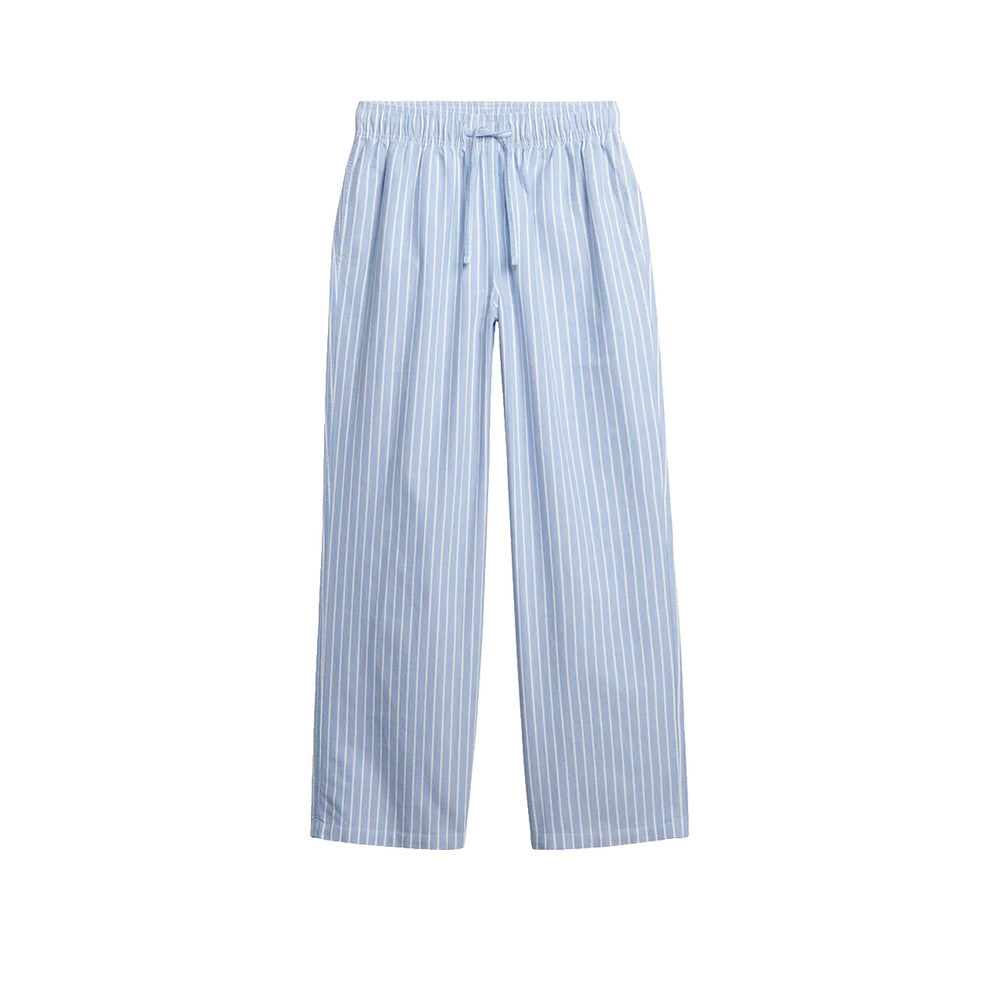 Superdry Striped Cotton Elastic Pants - Broek voor dames Blauw