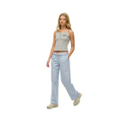 Superdry Striped Cotton Elastic Pants - Broek voor dames Blauw