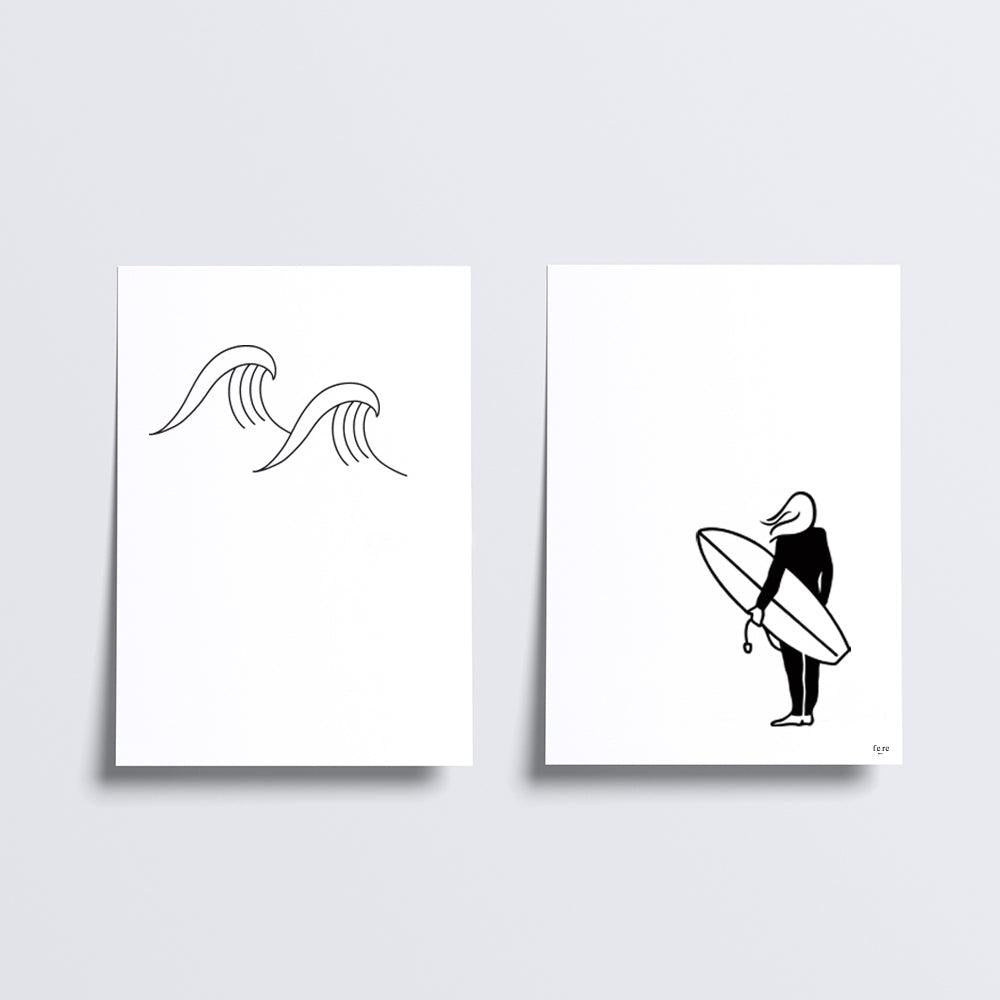 Dúo De Pósters Los Deportistas - El Surf