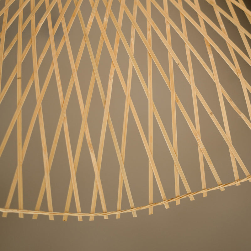 Suspension Jipi en bambou avec fil blanc D75cm