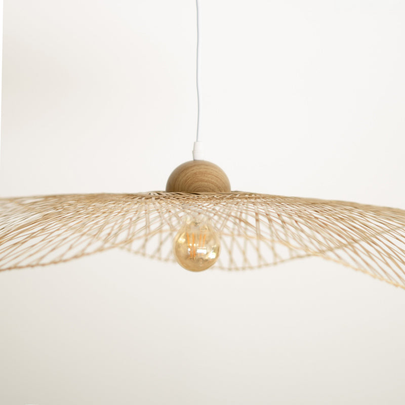 Suspension Jipi en bambou avec fil blanc D75cm