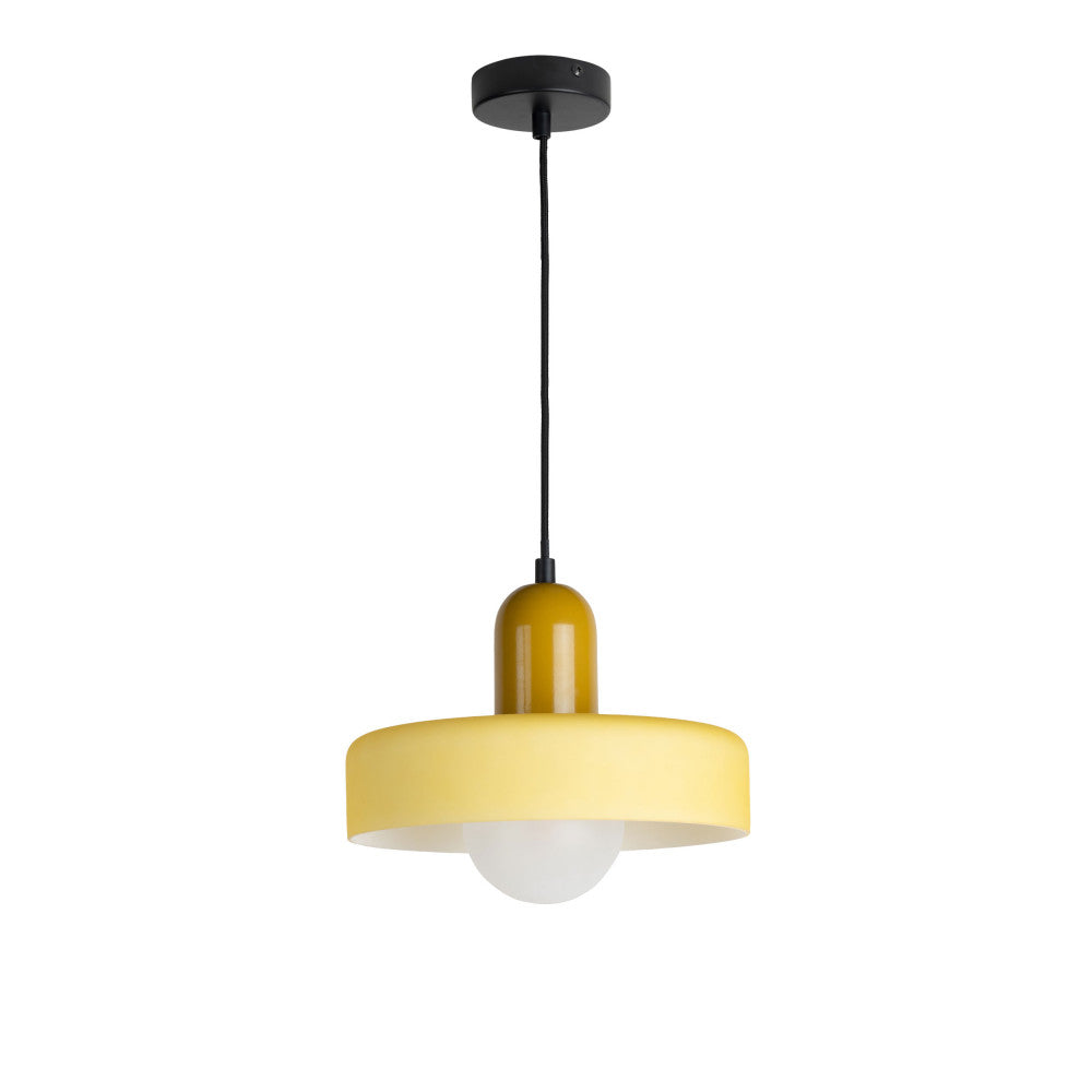 Opaco Grato - Lámpara colgante - Metal con pantalla cilíndrica - Amarillo