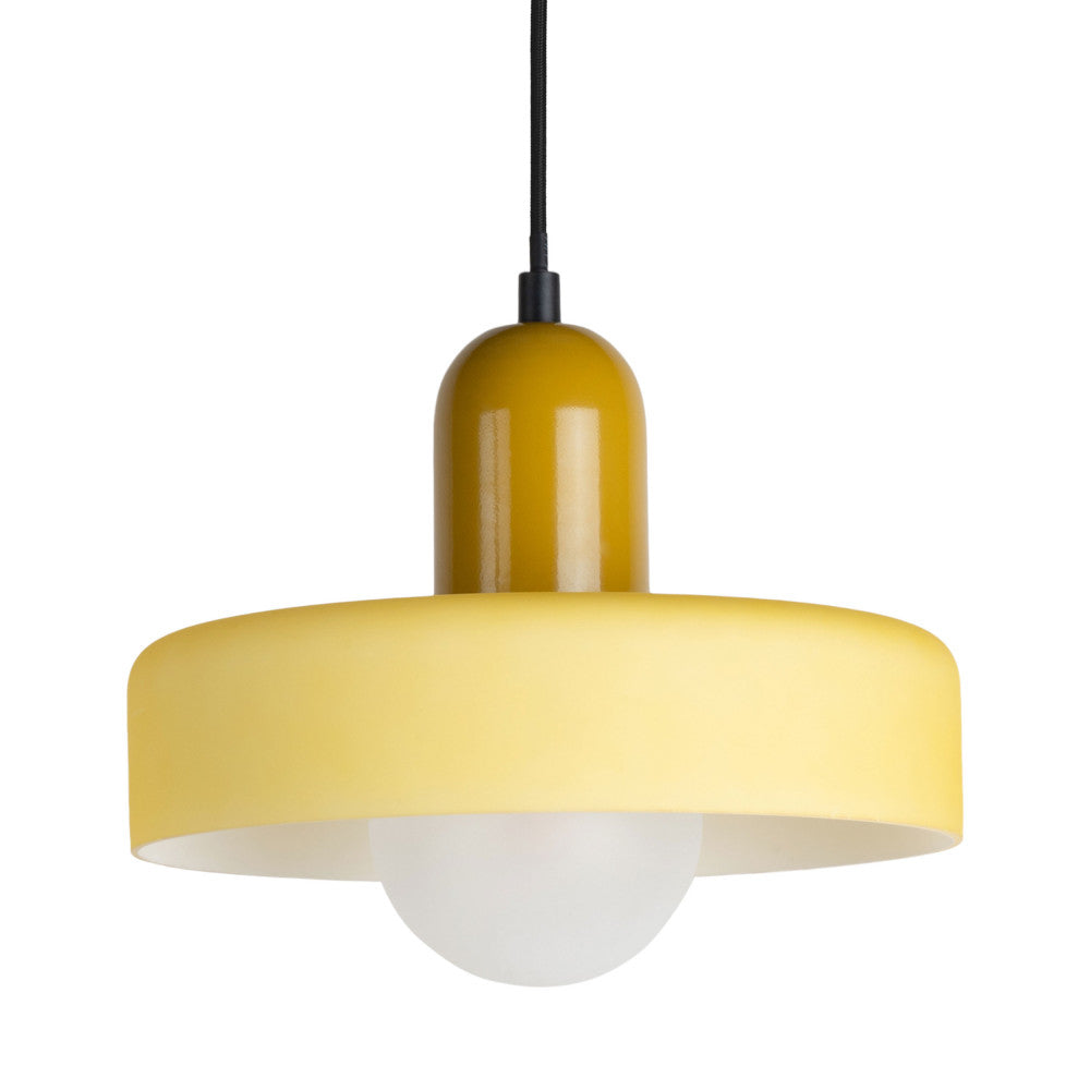 Opaco Grato - Lámpara colgante - Metal con pantalla cilíndrica - Amarillo