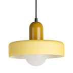 Opaco Grato - Lámpara colgante - Metal con pantalla cilíndrica - Amarillo