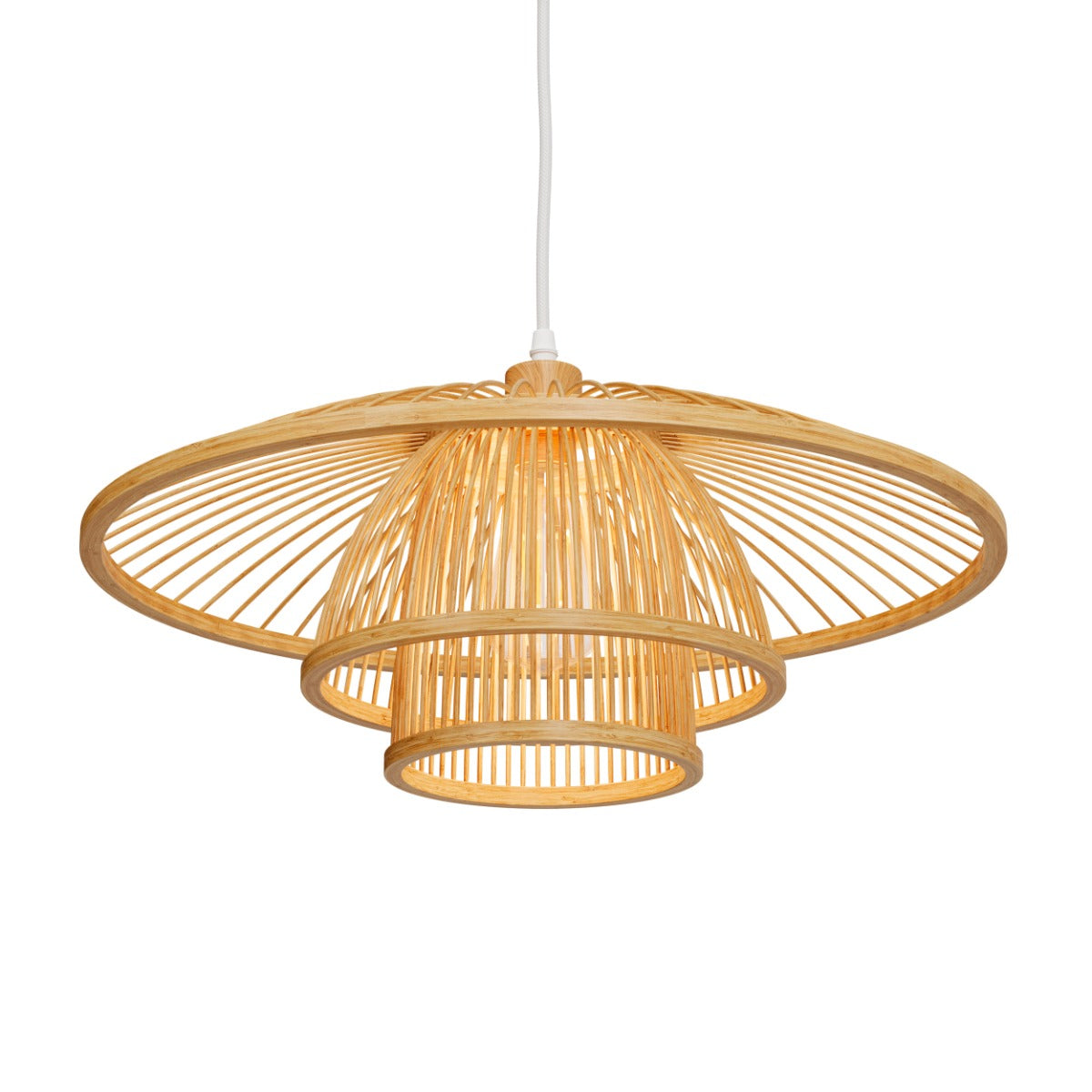 Mirabel - Suspension En Bambou Naturel Et Métal