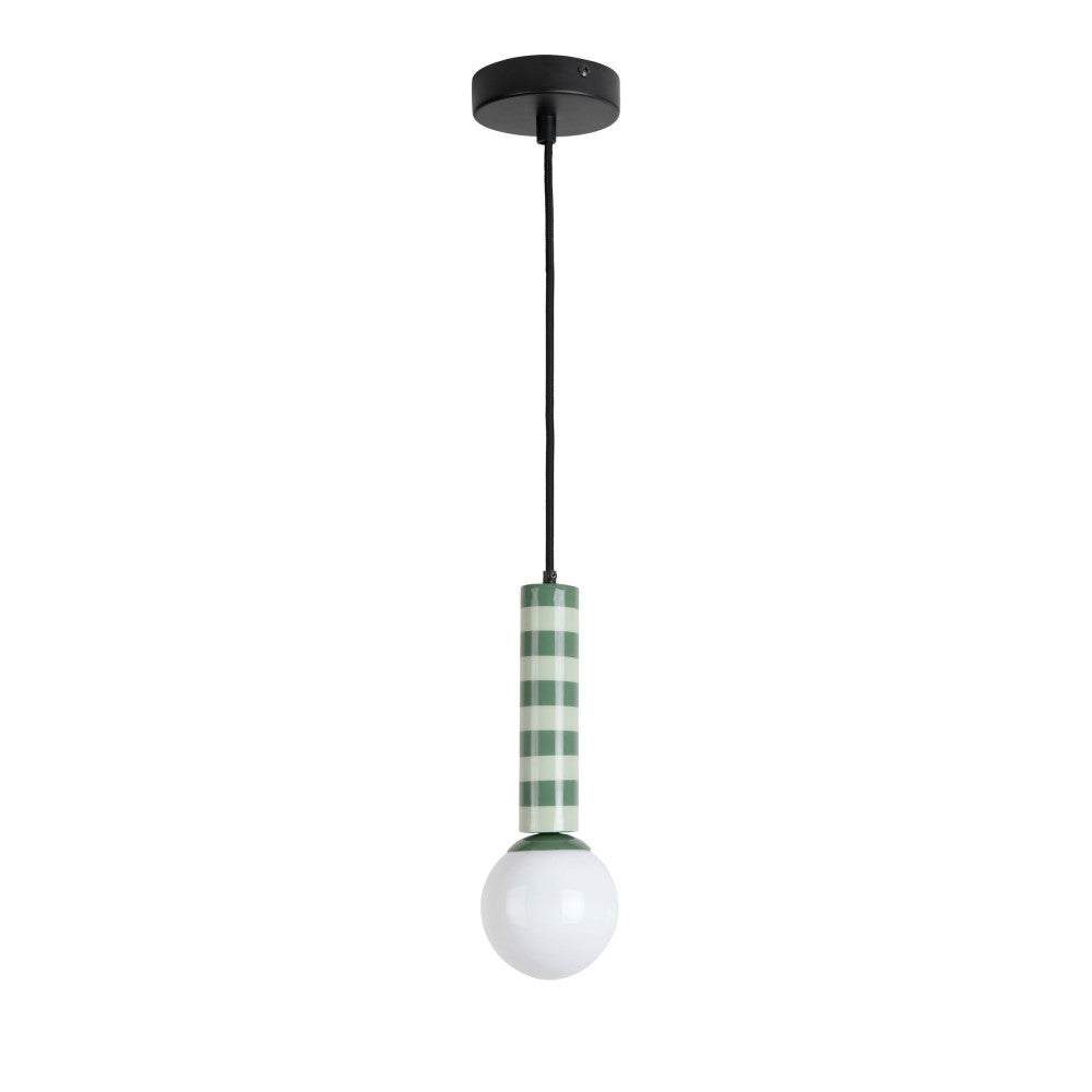 Rayado - Lámpara Colgante Con Motivo Geométrico - Verde