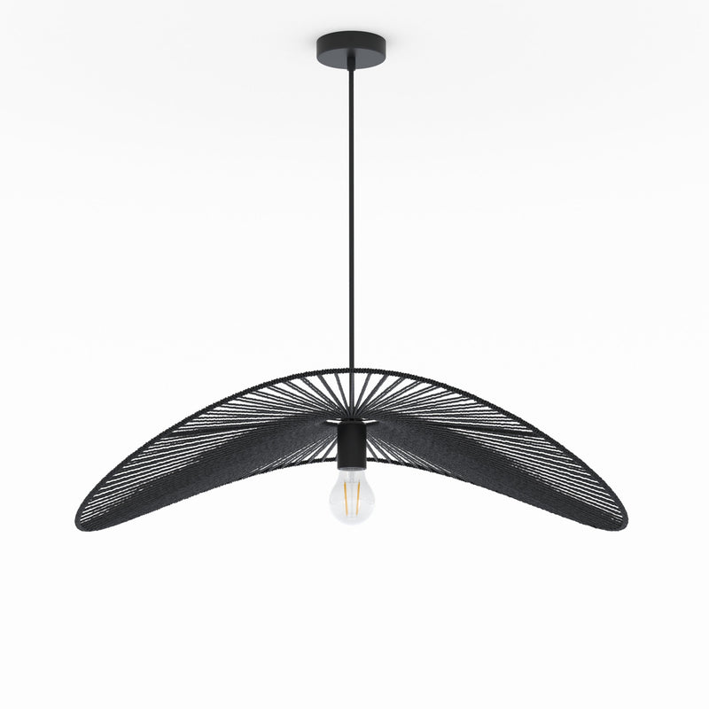 Suspension Mada noire en papier de corde 75 cm