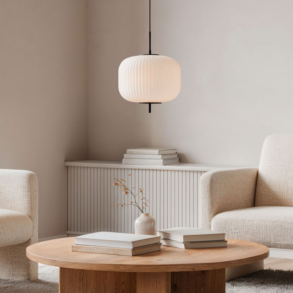 Vind - Suspension Ronde - Verre - Blanc
