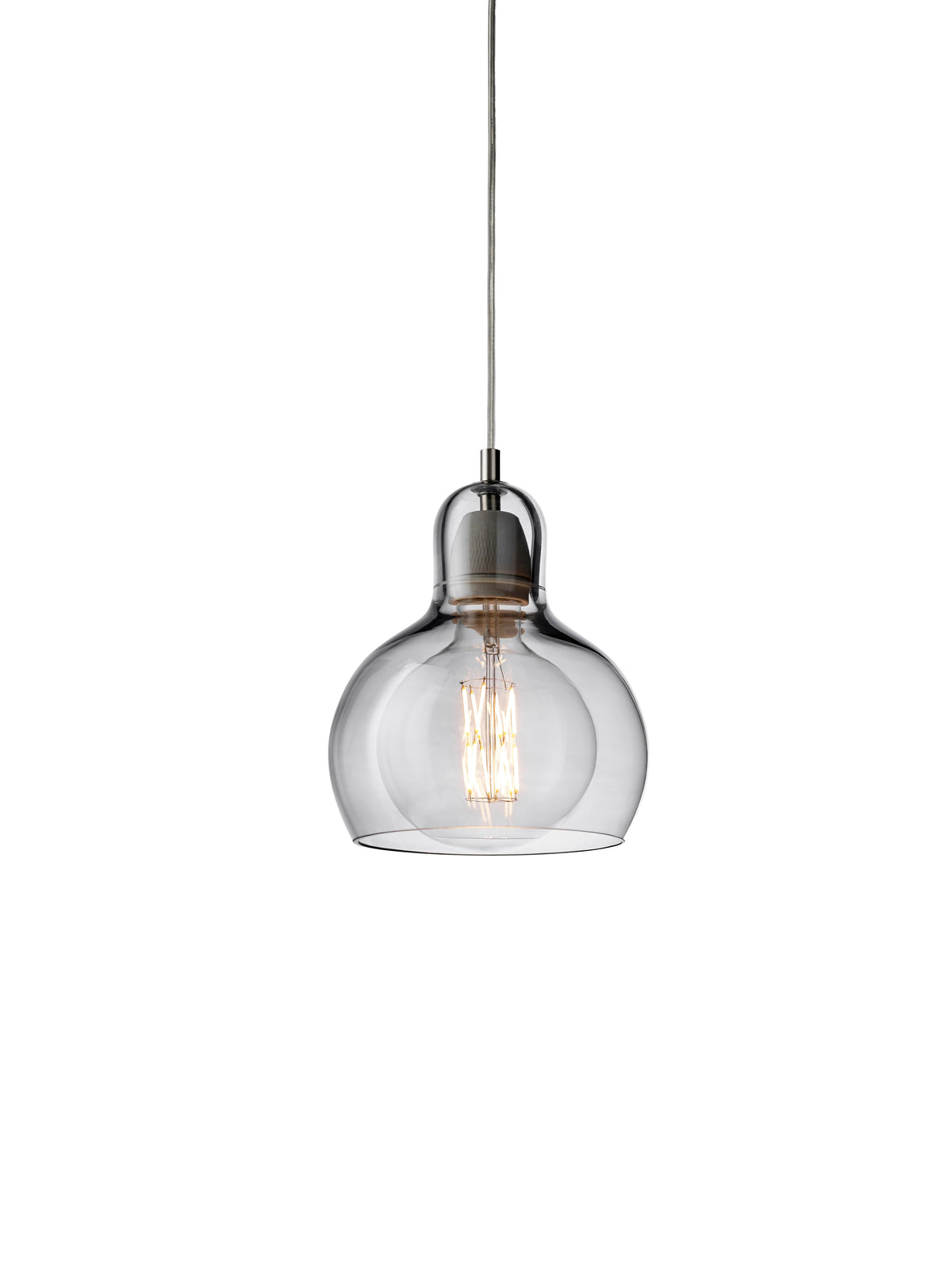Lámpara De Suspensión Mega Bulb De &Tradition, Ø18, Silver, Cable Negro