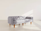 Suzanne - 2-Seater Clic-Clac Sofa Bed - Textured Fabric - Light Grey