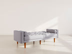 Suzanne - 2-Seater Clic-Clac Sofa Bed - Textured Fabric - Light Grey