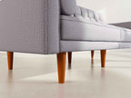 Suzanne - 2-Seater Clic-Clac Sofa Bed - Textured Fabric - Light Grey