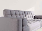 Suzanne - 2-Seater Clic-Clac Sofa Bed - Textured Fabric - Light Grey