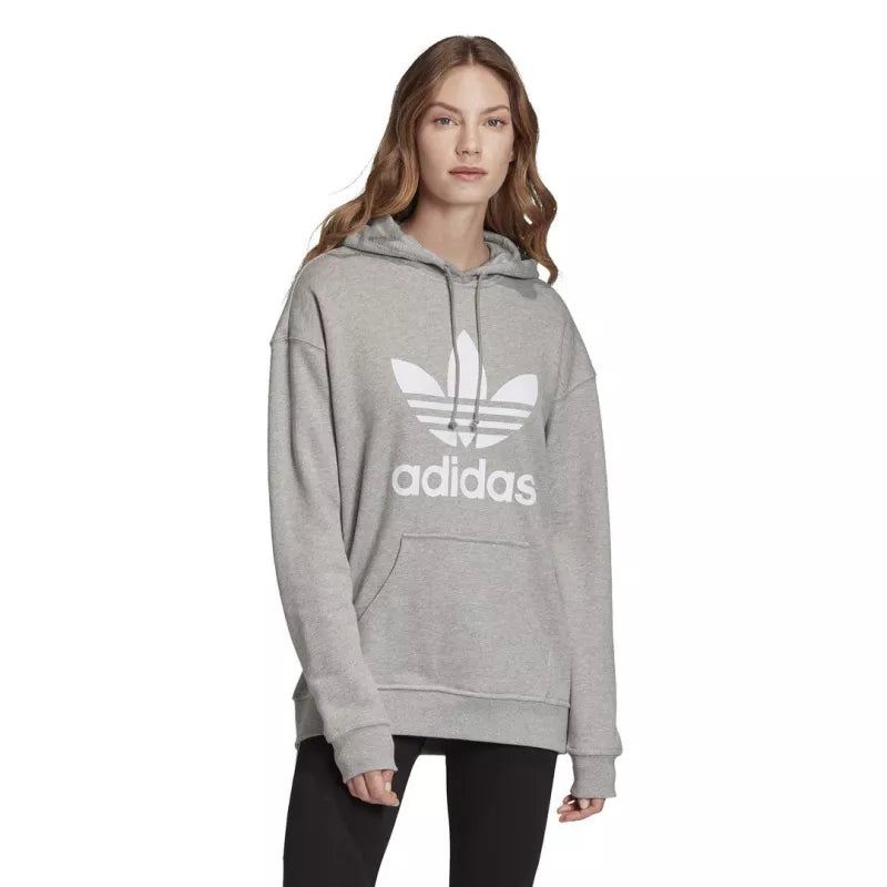 Sweat À Capuche Adidas Originals Trefoil - Gris
