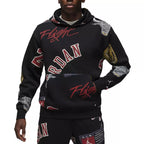 Sweat À Capuche Jordan Essential Fleece - Noir Et Rouge - Sweat Homme Textile
