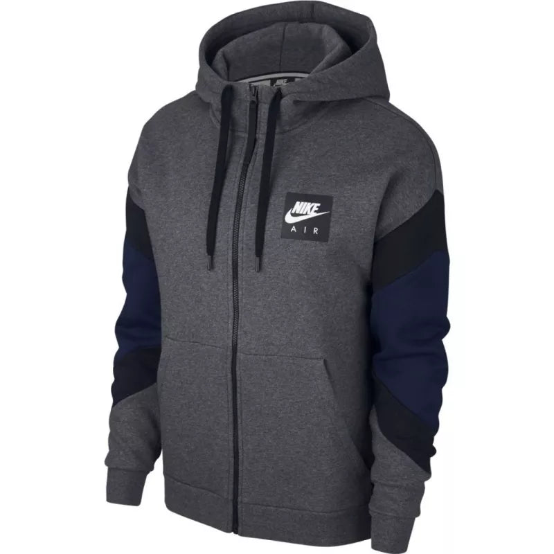 Sweat À Capuche Nike M Nsw Air Fz Flc - Gris, Bleu Marine.