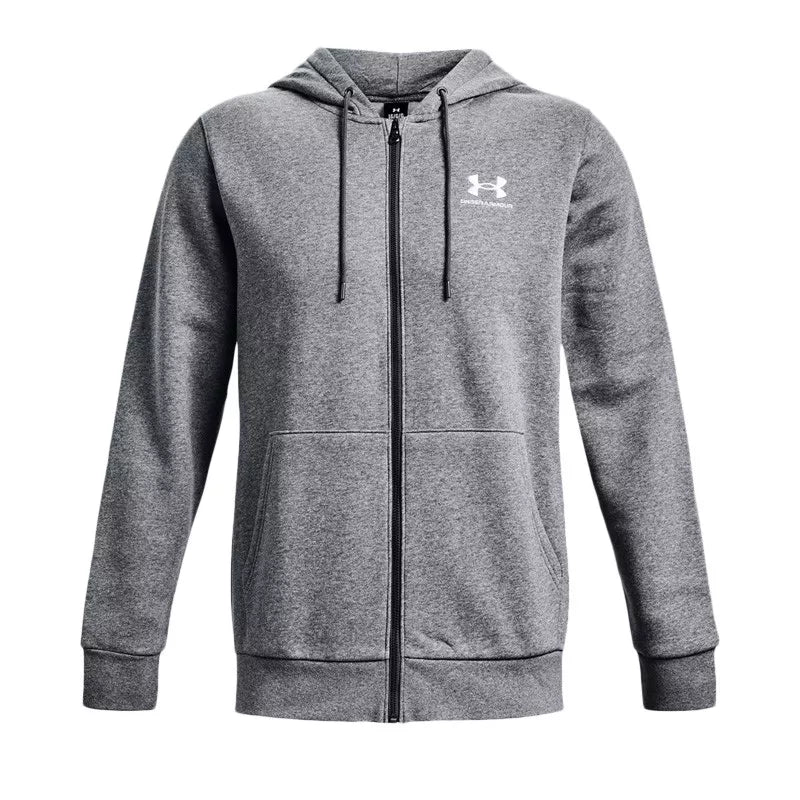 Ua Essential Fleece Fz Hoodie - Gray - Men