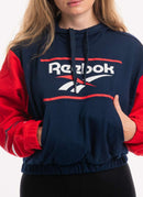 Reebok - Sweat A Capuche Court Aov Crop - Conavy-Prired - Femme