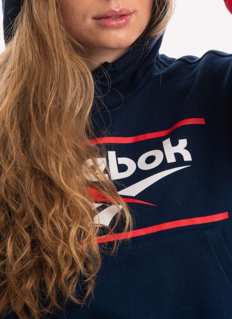 Reebok - Sweat A Capuche Court Aov Crop - Conavy-Prired - Femme