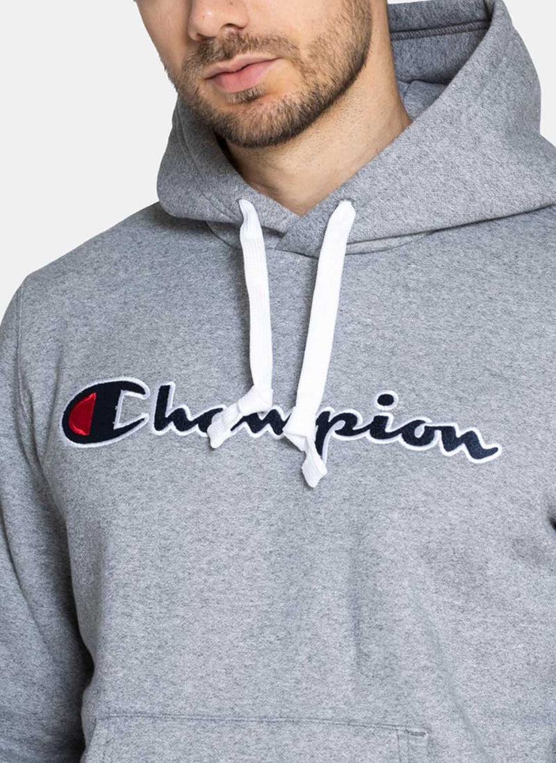 Champion - Sweat À Capuche Logo Oversize - Gris - Homme