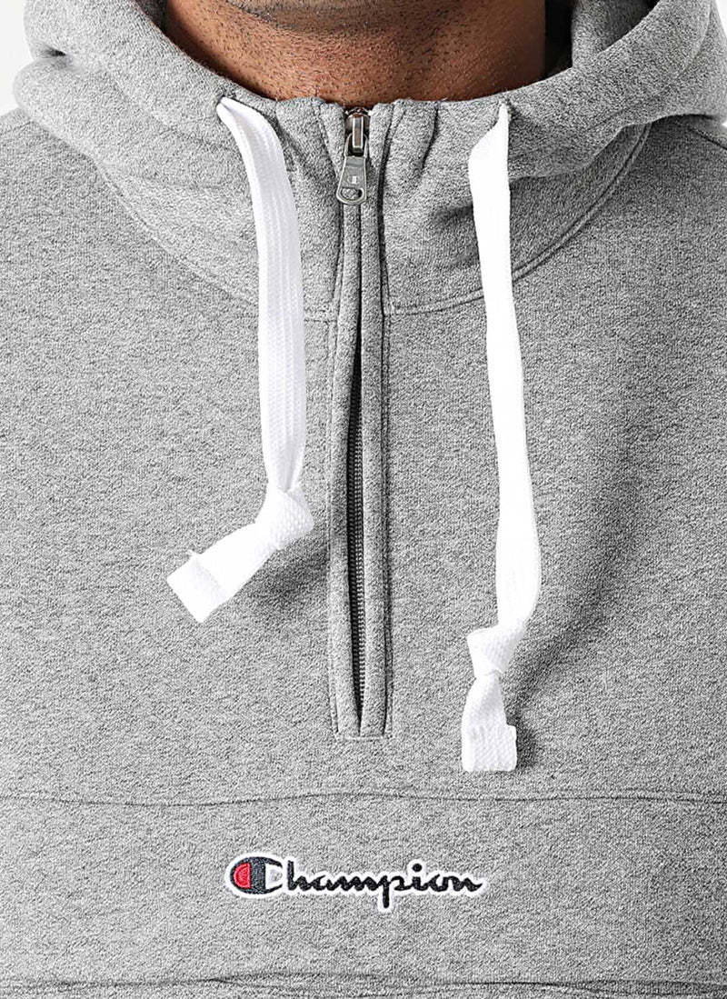 Champion - Sweat À Capuche Semi-Zippé Hooded - Gris - Homme