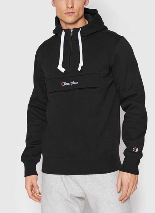 Champion - Sweat À Capuche Semi-Zippé Hooded - Noir - Homme