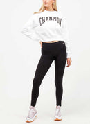 Champion - Sweat À Col Rond Logo Old School - Blanc - Femme