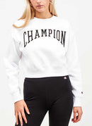 Champion - Sweat À Col Rond Logo Old School - Blanc - Femme