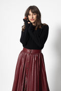Authentic Cashmere - Sweat Col Rond Etret Noir, Jersey, 100% Cachemire, 2 Fils - Femme
