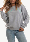 Trussardi - Sweat Coton Mélangé - E682 Melange Grey Print Water Green - Femme