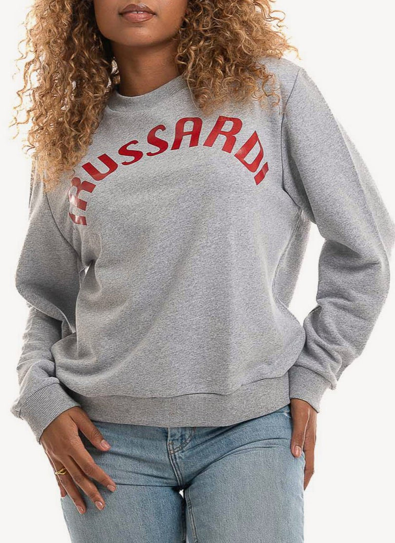 Trussardi - Sweat Coton Mélangé - E698 Melange Grey Print Red - Femme