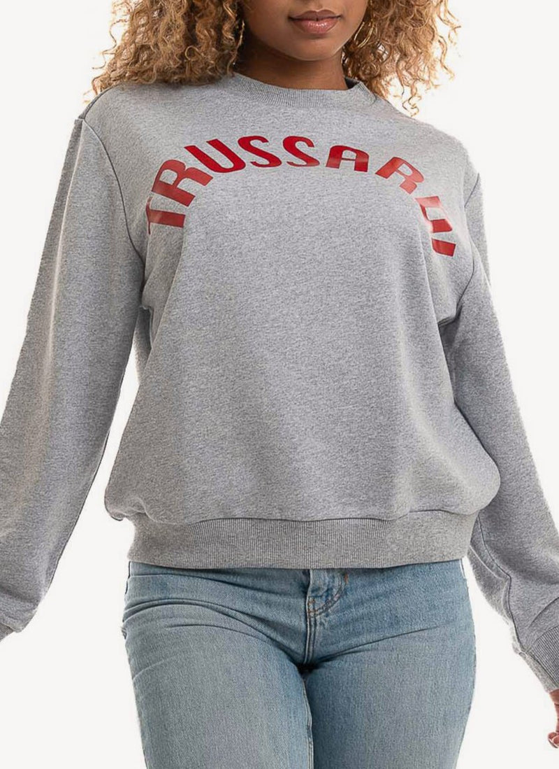 Trussardi - Sweat Coton Mélangé - E698 Melange Grey Print Red - Femme