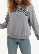 Trussardi - Sweat Coton Mélangé - E696 Melange Grey Print Blue - Femme